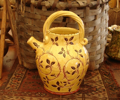 redware French water pitcher by Kulina Folk Art and Pied Potter Hamelin