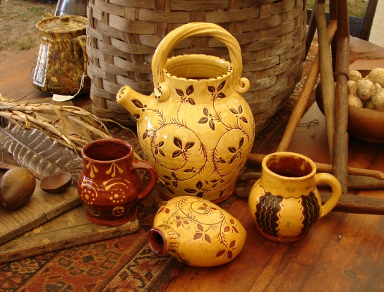 Kulina Folk Art redware pottery pitcher